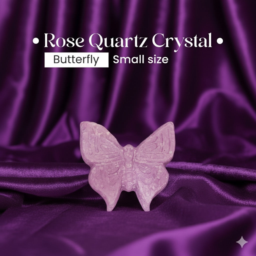Rose Quarts Crystal Butterfly Shaktiq