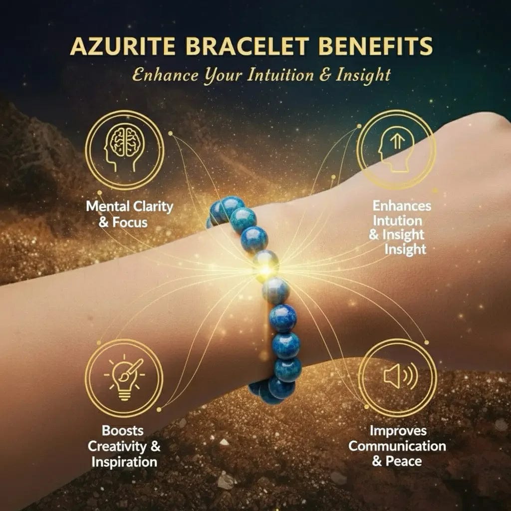 Premium Quality Natural Azurite Bracelet – Wisdom & Inner Vision - Shaktiq