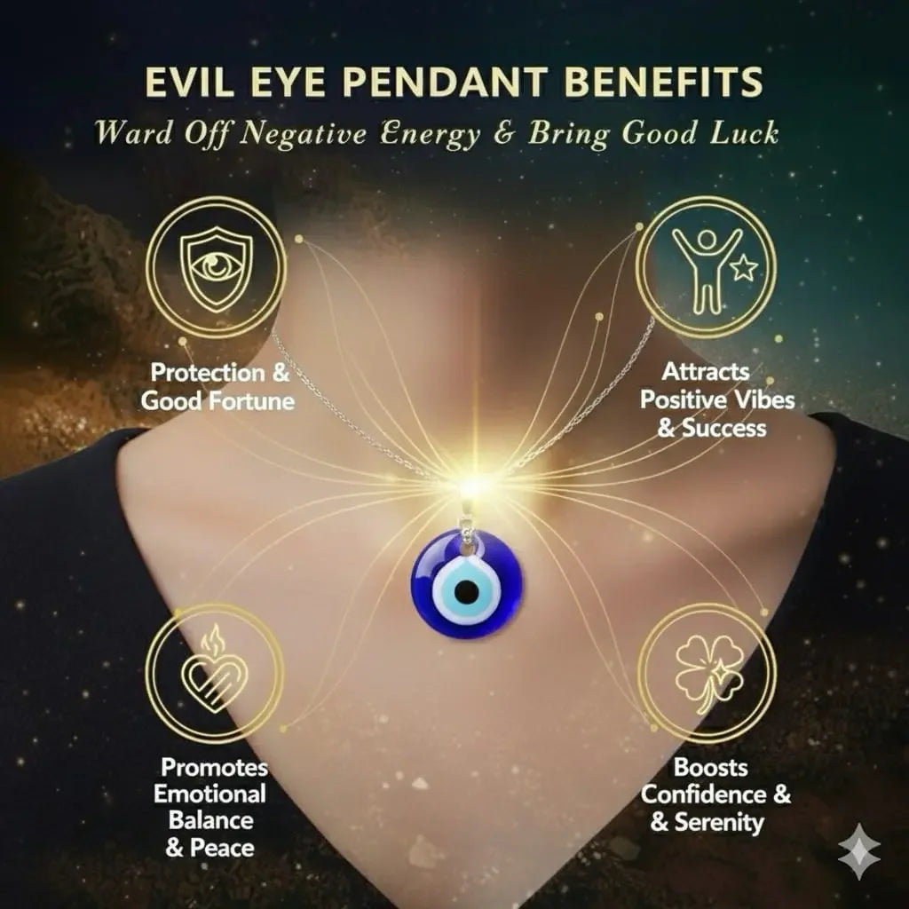 Evil Eye Pendant With Gaman Silver - Shaktiq