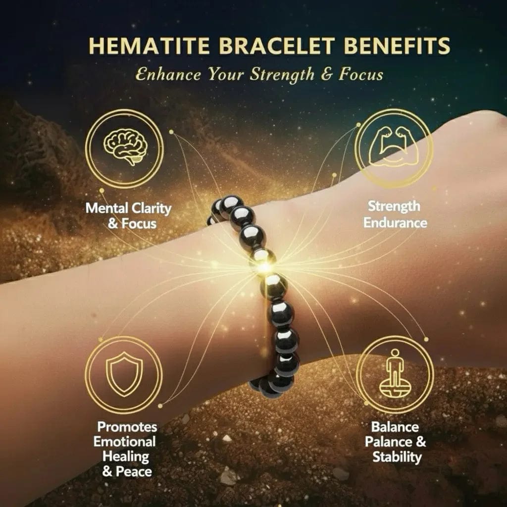 Premium Quality Hematite Bracelet - Strength & Grounding - Shaktiq