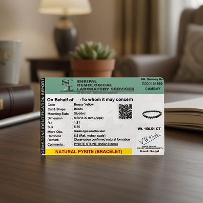 Money Magnet Pyrite Natural Stone Bracelet - The Stone of Prosperity and Luck Shaktiq