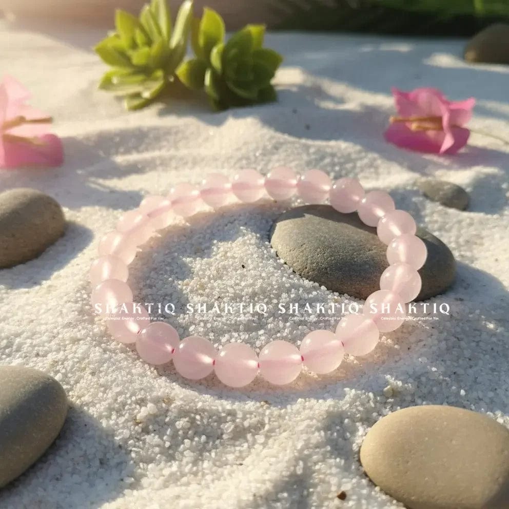 Premium Rose Quartz Bracelet - The Stone of Love and natural - Shaktiq