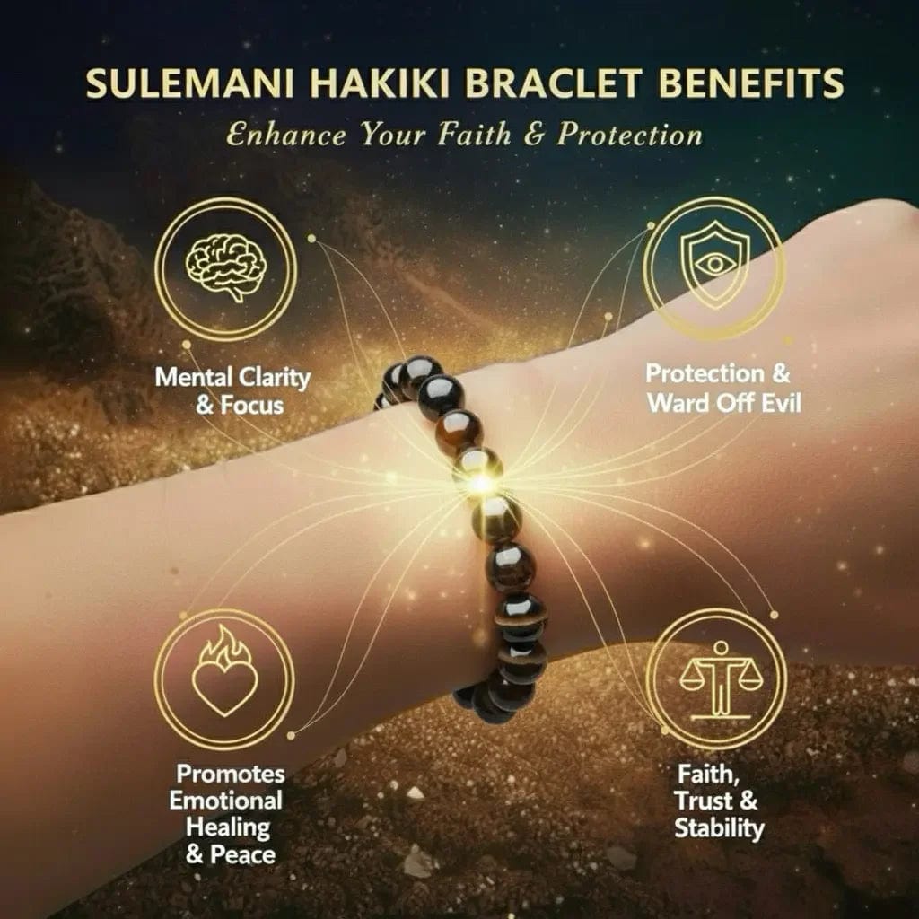 Premium Quality Natural Sulemani Hakki Bracelet - Protection & Strength - Shaktiq